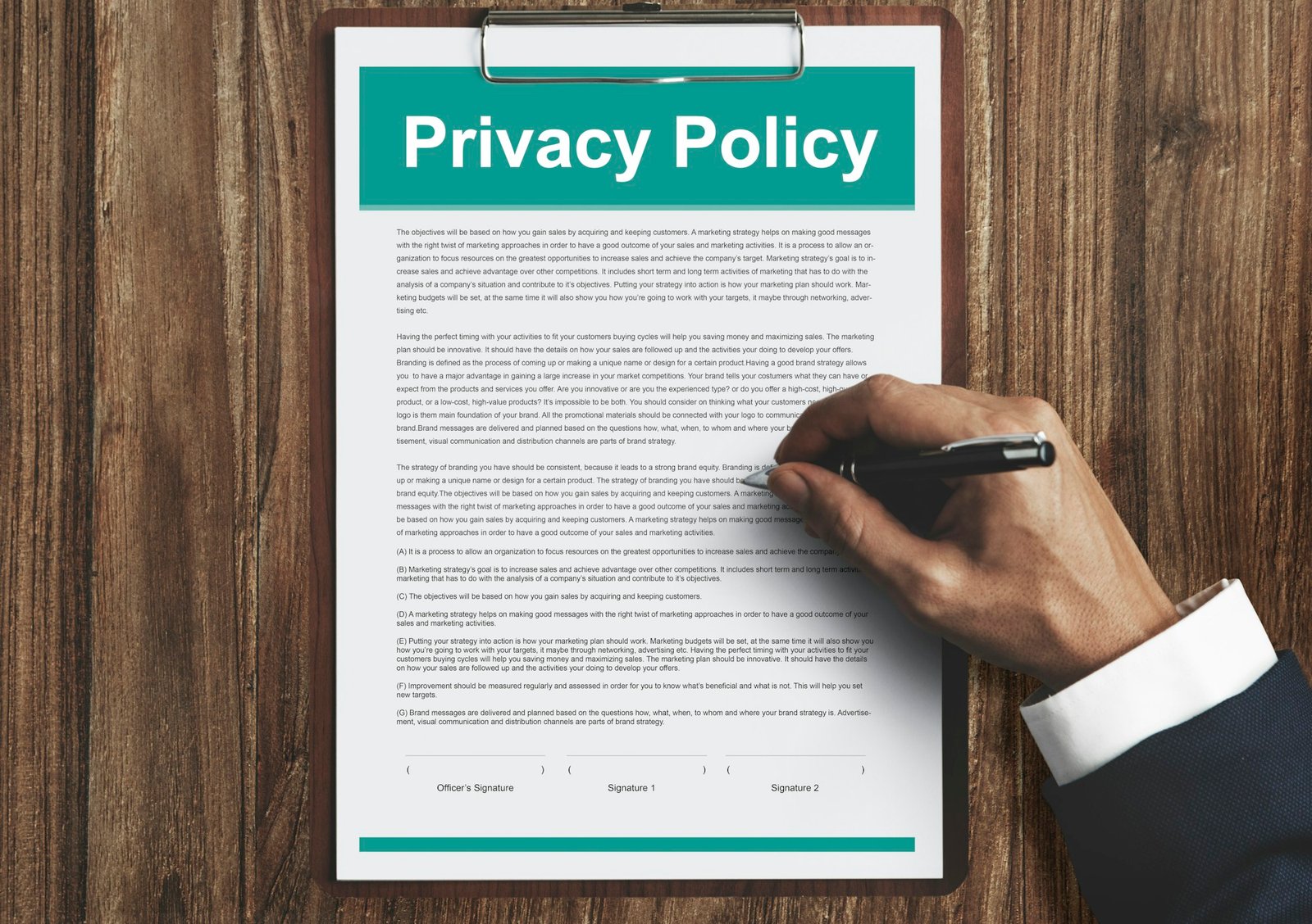 Privacy Policy Service Documents Terms of Use Concept